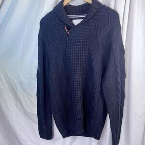 American Threads Men's Blue Long Sleeve Knit Pullover Sweater Size XL